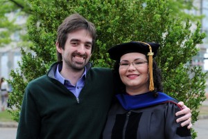 My husband and me.  Now we're both Ph.D.s!