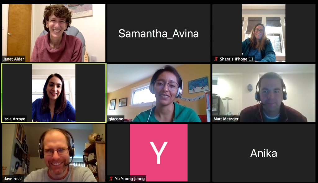 Merck virtual career panelists  with some students on zoom meeting