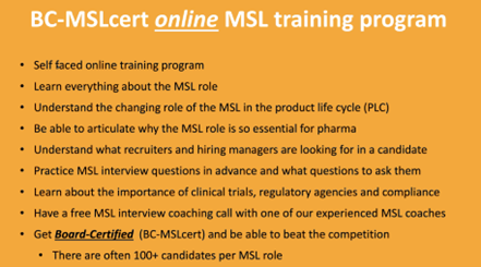 BC-MSLcert online MSL training program