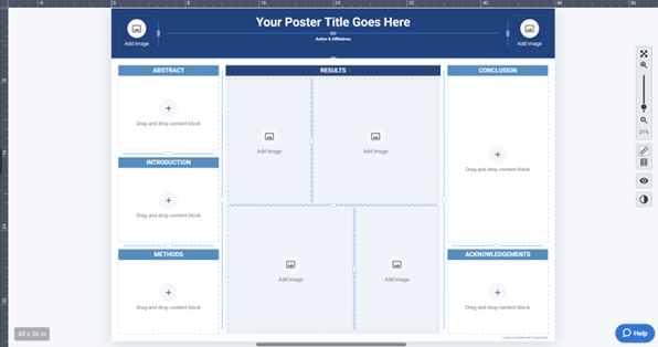 screenshot of biorender general poster template