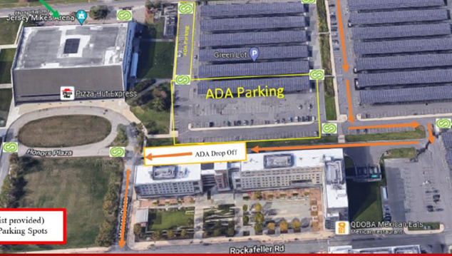 Green & Yellow ADA lot parking picture
